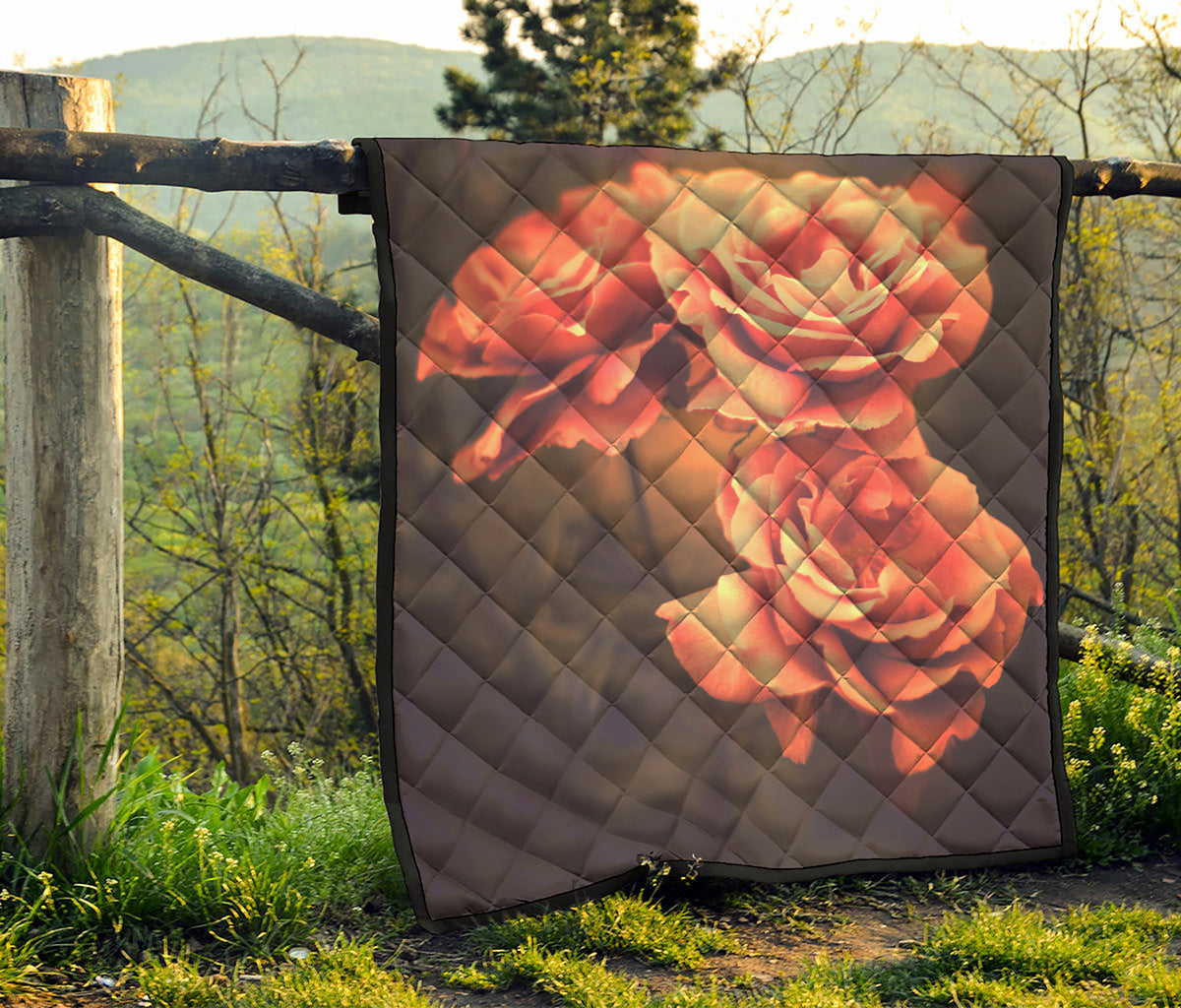 Vintage Rose Print Quilt
