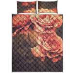 Vintage Rose Print Quilt Bed Set