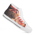 Vintage Rose Print White High Top Shoes