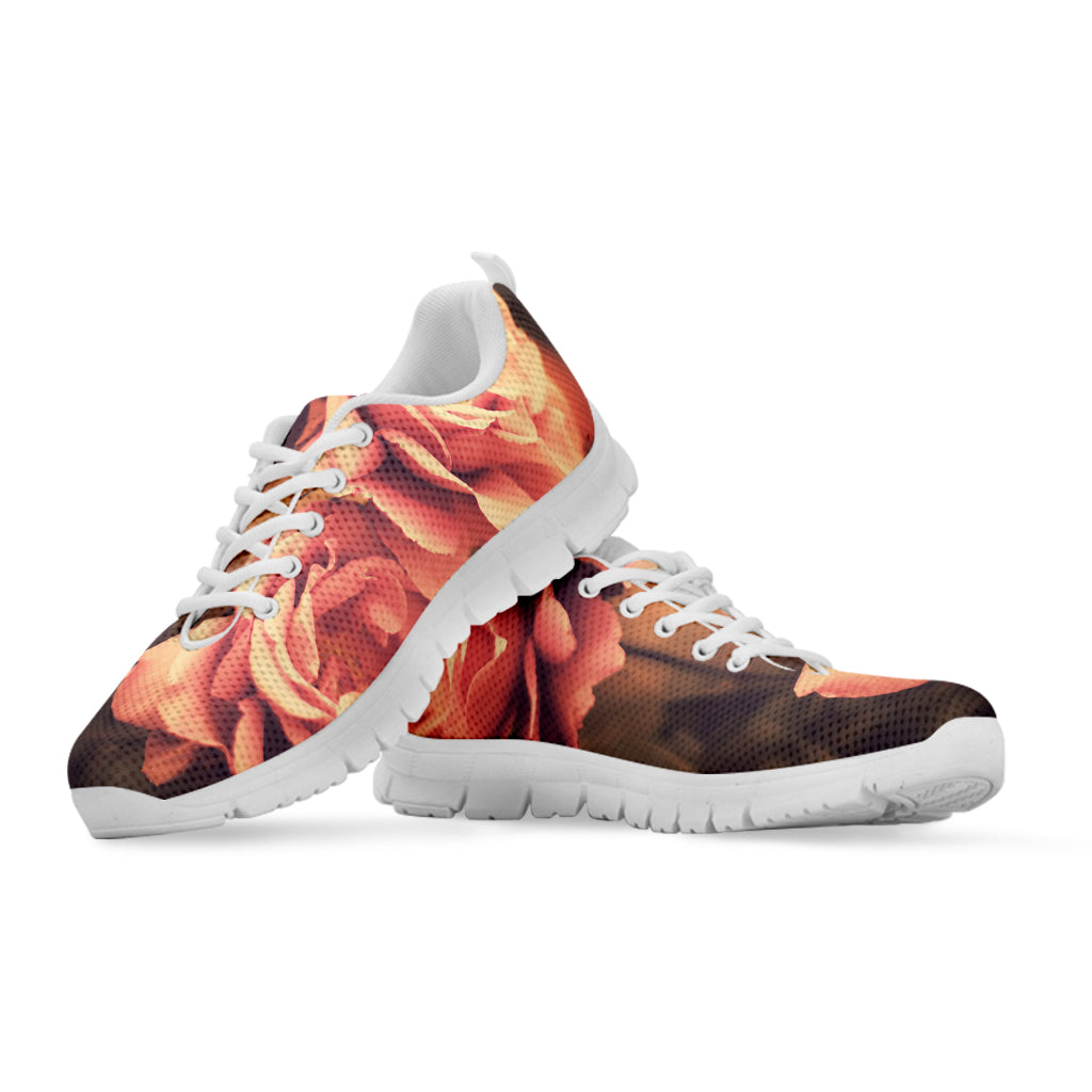 Vintage Rose Print White Sneakers