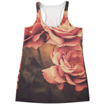 Vintage Rose Print Women's Racerback Tank Top