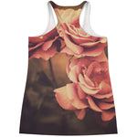 Vintage Rose Print Women's Racerback Tank Top