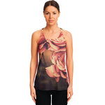 Vintage Rose Print Women's Racerback Tank Top