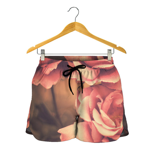 Vintage Rose Print Women's Shorts