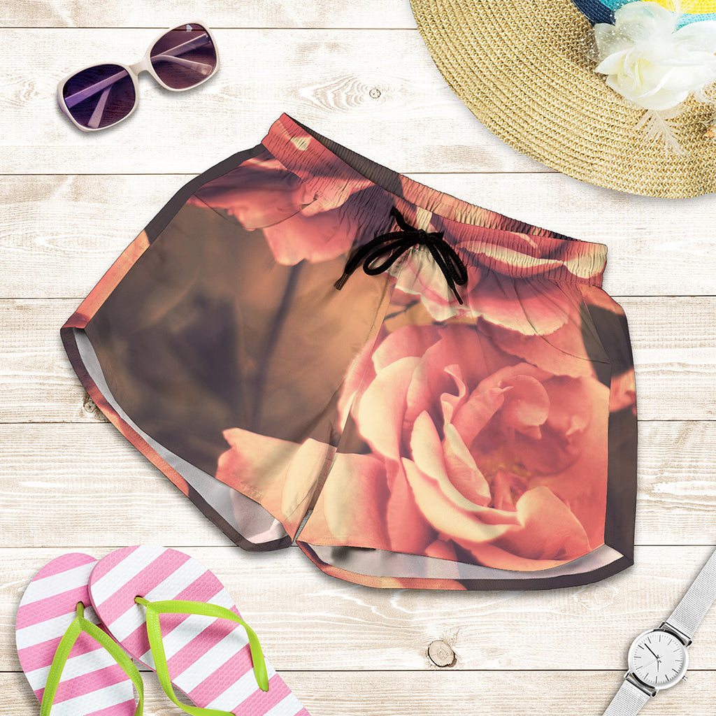 Vintage Rose Print Women's Shorts