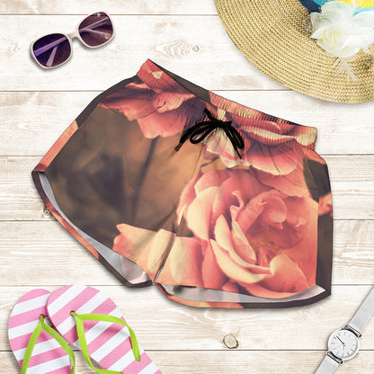 Vintage Rose Print Women's Shorts