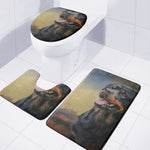 Vintage Rottweiler Portrait Print 3 Piece Bath Mat Set