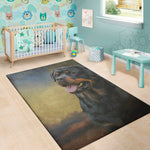 Vintage Rottweiler Portrait Print Area Rug