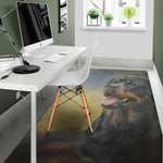 Vintage Rottweiler Portrait Print Area Rug