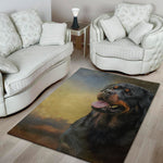 Vintage Rottweiler Portrait Print Area Rug