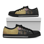 Vintage Rottweiler Portrait Print Black Low Top Shoes 