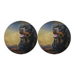Vintage Rottweiler Portrait Print Car Coasters