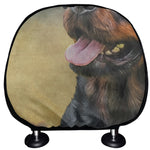 Vintage Rottweiler Portrait Print Car Headrest Covers