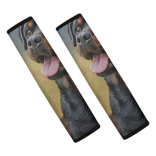 Vintage Rottweiler Portrait Print Car Seat Belt Covers