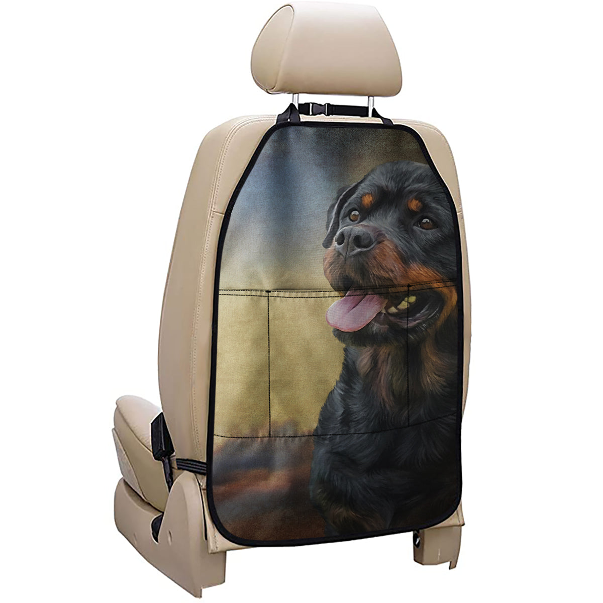 Vintage Rottweiler Portrait Print Car Seat Organizers