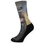 Vintage Rottweiler Portrait Print Crew Socks