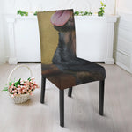 Vintage Rottweiler Portrait Print Dining Chair Slipcover