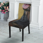 Vintage Rottweiler Portrait Print Dining Chair Slipcover