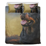 Vintage Rottweiler Portrait Print Duvet Cover Bedding Set