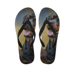 Vintage Rottweiler Portrait Print Flip Flops