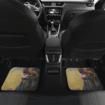 Vintage Rottweiler Portrait Print Front and Back Car Floor Mats