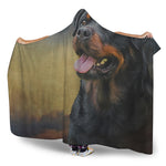 Vintage Rottweiler Portrait Print Hooded Blanket
