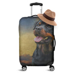 Vintage Rottweiler Portrait Print Luggage Cover