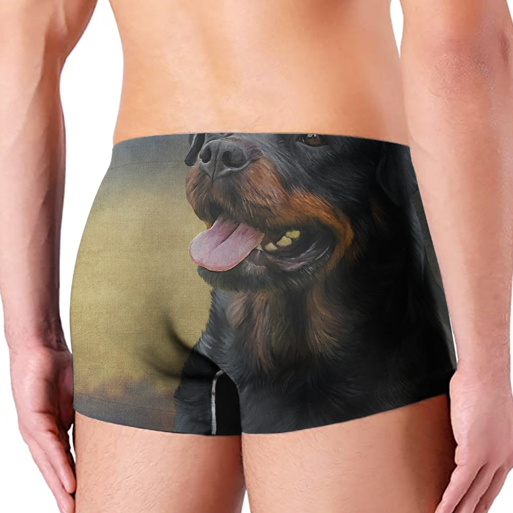 Vintage Rottweiler Portrait Print Men's Boxer Briefs
