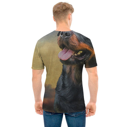 Vintage Rottweiler Portrait Print Men's T-Shirt