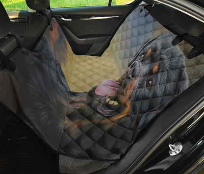 Vintage Rottweiler Portrait Print Pet Car Back Seat Cover