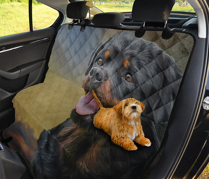 Vintage Rottweiler Portrait Print Pet Car Back Seat Cover
