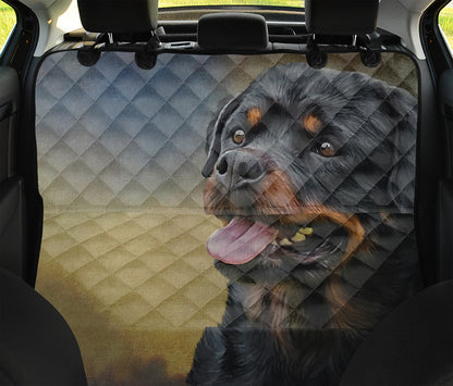 Vintage Rottweiler Portrait Print Pet Car Back Seat Cover