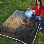 Vintage Rottweiler Portrait Print Quilt