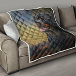 Vintage Rottweiler Portrait Print Quilt