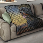 Vintage Rottweiler Portrait Print Quilt