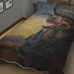 Vintage Rottweiler Portrait Print Quilt Bed Set