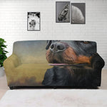 Vintage Rottweiler Portrait Print Sofa Cover
