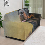 Vintage Rottweiler Portrait Print Sofa Cover
