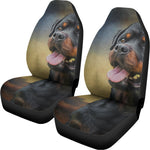 Vintage Rottweiler Portrait Print Universal Fit Car Seat Covers