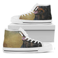 Vintage Rottweiler Portrait Print White High Top Sneakers