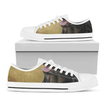 Vintage Rottweiler Portrait Print White Low Top Shoes