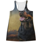 Vintage Rottweiler Portrait Print Women's Racerback Tank Top