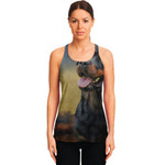 Vintage Rottweiler Portrait Print Women's Racerback Tank Top
