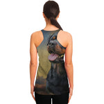 Vintage Rottweiler Portrait Print Women's Racerback Tank Top