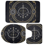 Vintage Sagittarius Zodiac Sign Print 3 Piece Bath Mat Set