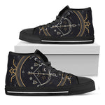 Vintage Sagittarius Zodiac Sign Print Black High Top Shoes