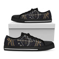 Vintage Sagittarius Zodiac Sign Print Black Low Top Sneakers