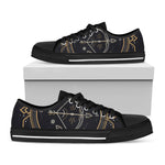 Vintage Sagittarius Zodiac Sign Print Black Low Top Shoes 