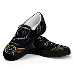 Vintage Sagittarius Zodiac Sign Print Black Slip On Shoes