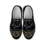 Vintage Sagittarius Zodiac Sign Print Black Slip On Shoes